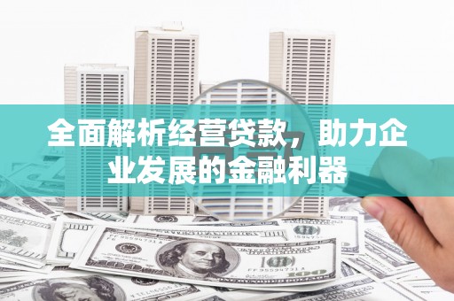平远全面解析经营贷款，助力企业发展的金融利器