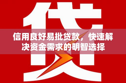 平远信用良好易批贷款，快速解决资金需求的明智选择