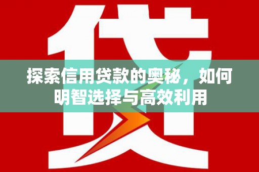 平远探索信用贷款的奥秘，如何明智选择与高效利用