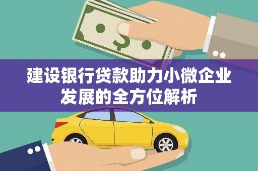 平远建设银行贷款助力小微企业发展的全方位解析