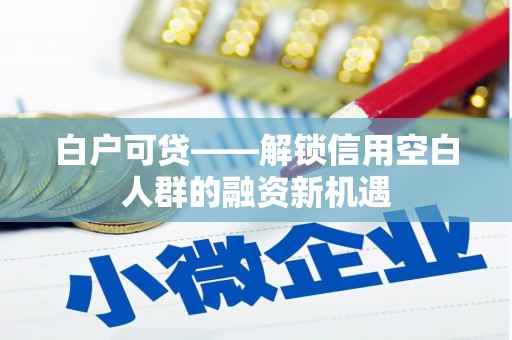 平远白户可贷——解锁信用空白人群的融资新机遇
